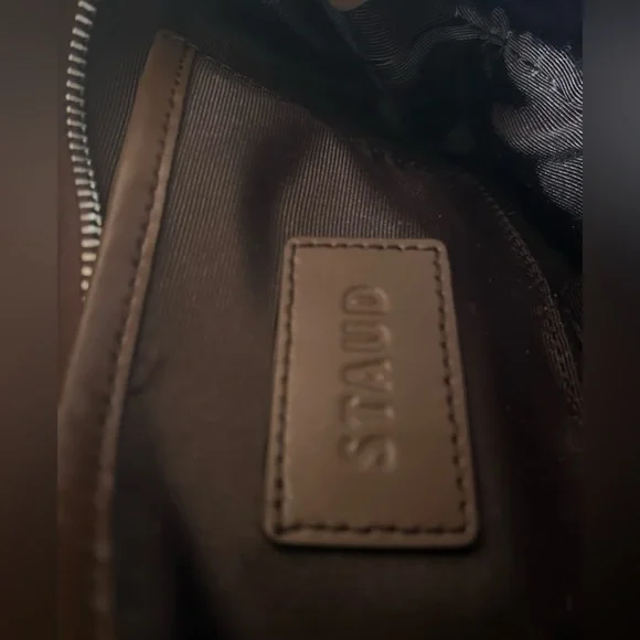 STAUD Valerie Shoulder Bag in Lady Leopard Cacao w/ detachable crossbody strap - Picture 12 of 16